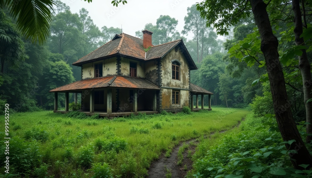 Abandoned house in the woods waiting for its story to unfold Abandoned house in the woods waiting for its story to unfold