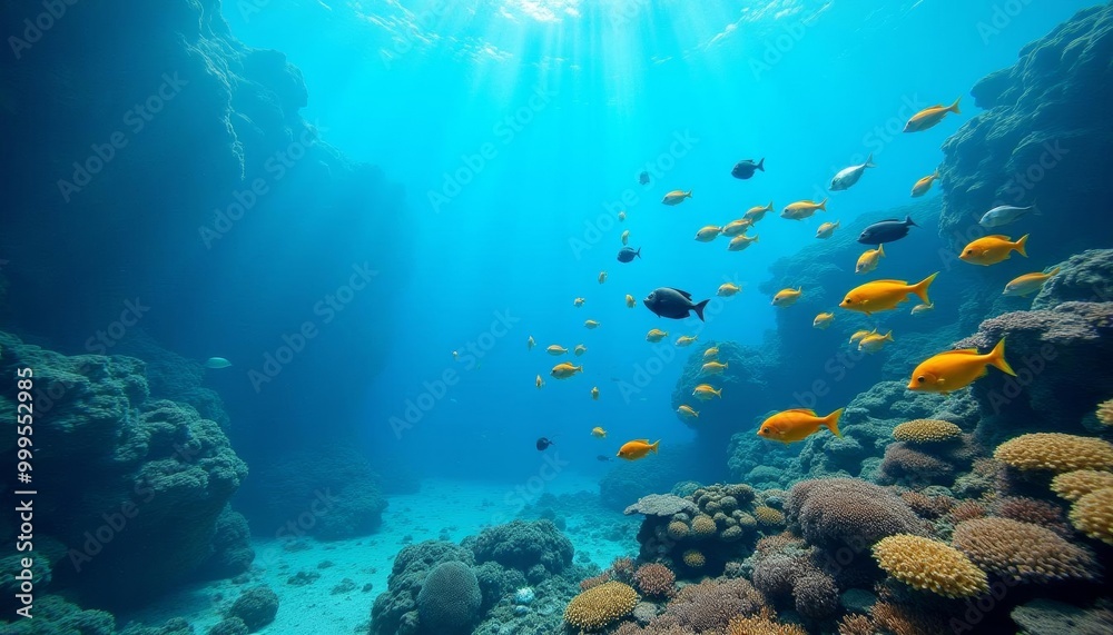 Naklejka premium Dive into the depths of the oceans vibrant life