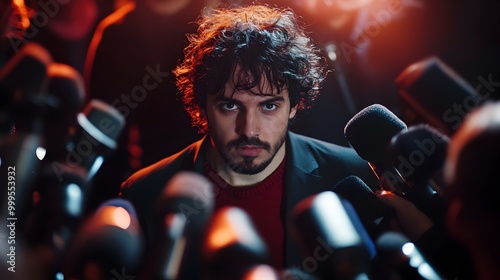 Disheveled Celebrity Facing Press Amid Media Fallout and Scandal