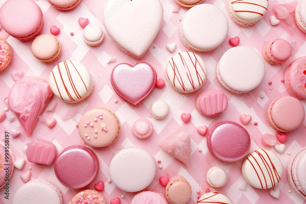 Fototapeta premium pink and white candy