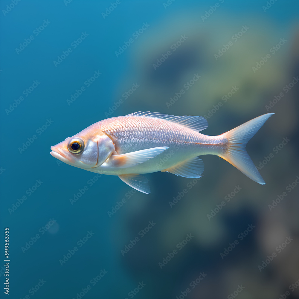 A detailed image of a marine silverside fish, displaying its slim, silver body and graceful movement in the ocean. A detailed image of a marine silverside fish, displaying its slim, silver body and graceful movement in the ocean.