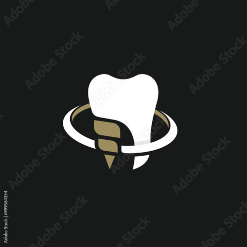 teeth dental implant logo design 