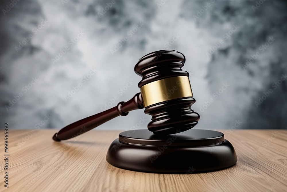 Contemporary Gavel with Abstract Background Symbolizing Justice and Law Contemporary Gavel with Abstract Background Symbolizing Justice and Law