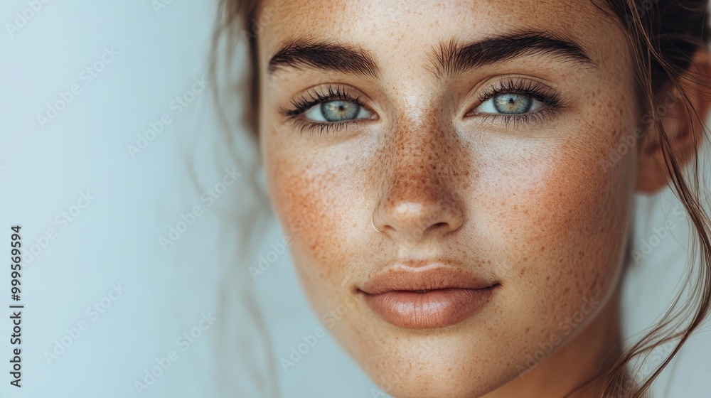 Attractive young woman with flawless skin on her face Attractive young woman with flawless skin on her face