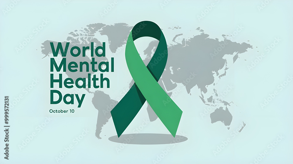 World mental health day vector illustration. October 10 inspires ...