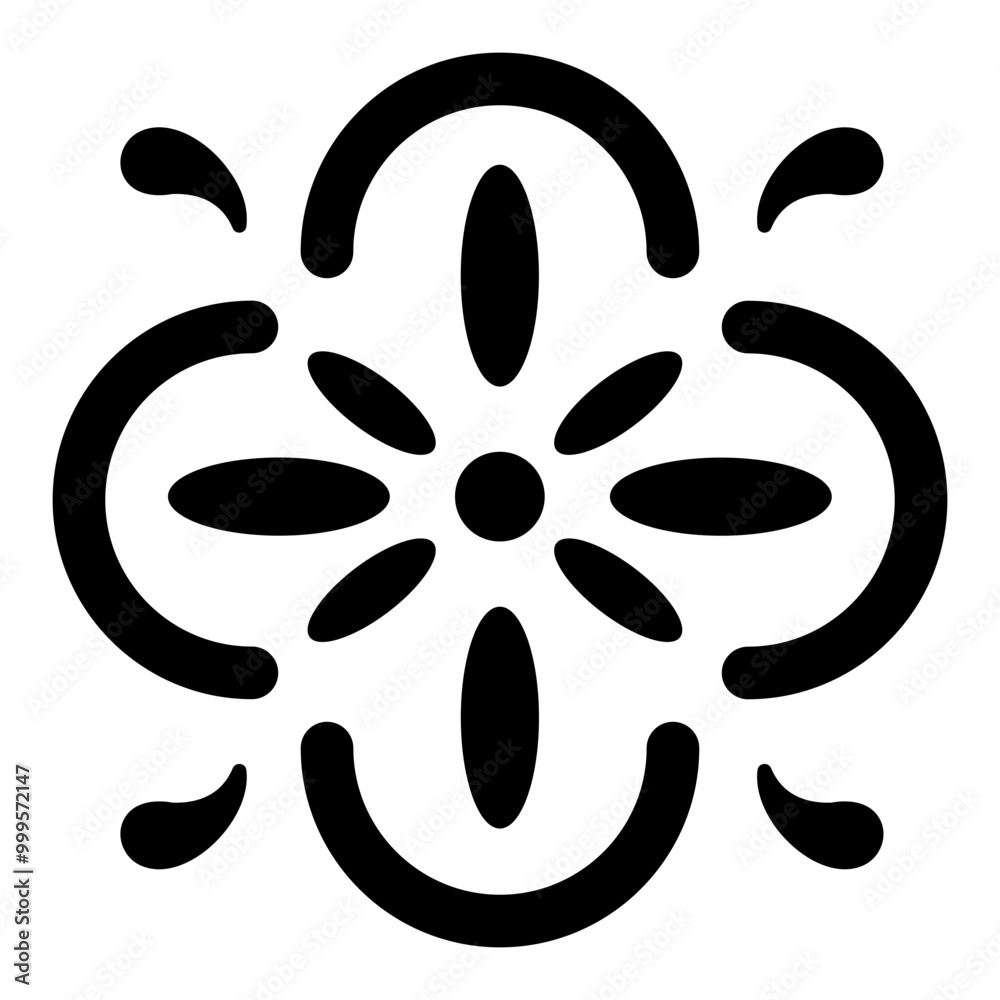 Naklejka premium A solid icon of mandala shape 