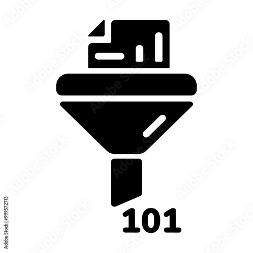 A filled style icon of data filtration 