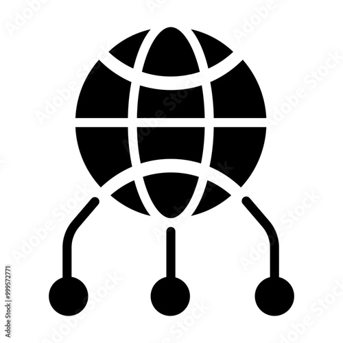 A filled style icon of web network 