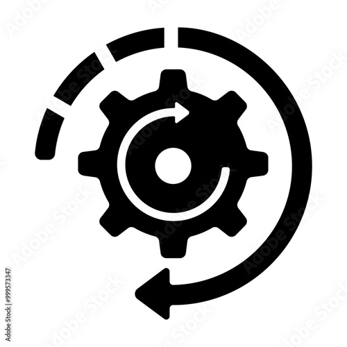Reverse engineering icon in filled style