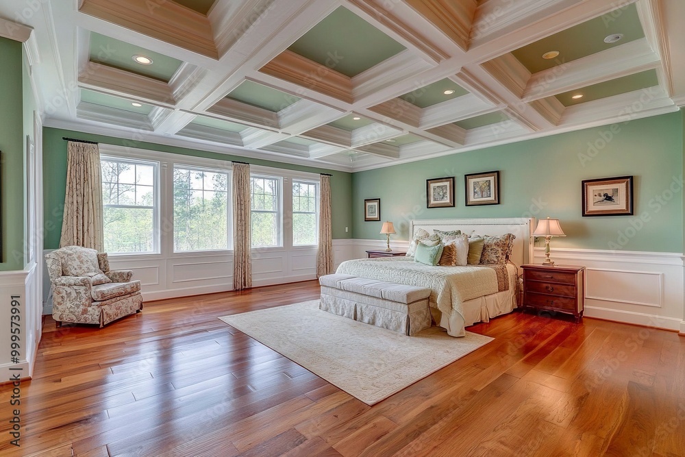 Beautiful Light Green Custom Master Bedroom Complete with Entire ...