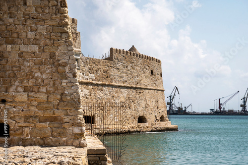 The Koules Fortress or Castello a Mare at the old port of Heraklion in Crete, Greece. photo