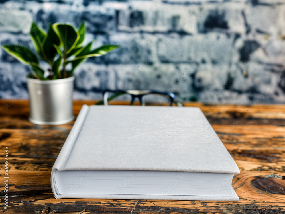 Fototapeta premium Hardback book mockup with blank cover