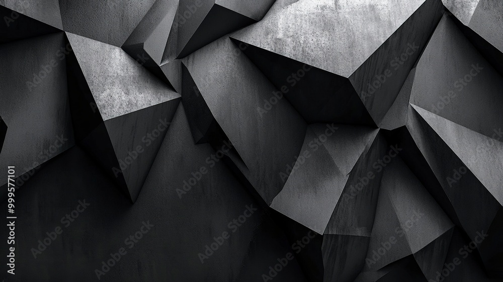 Black white dark gray abstract background. Geometric pattern shape. Line triangle polygon angle. Gradient. Shadow. Matte. 3d effect. generative ai Black white dark gray abstract background. Geometric pattern shape. Line triangle polygon angle. Gradient. Shadow. Matte. 3d effect. generative ai