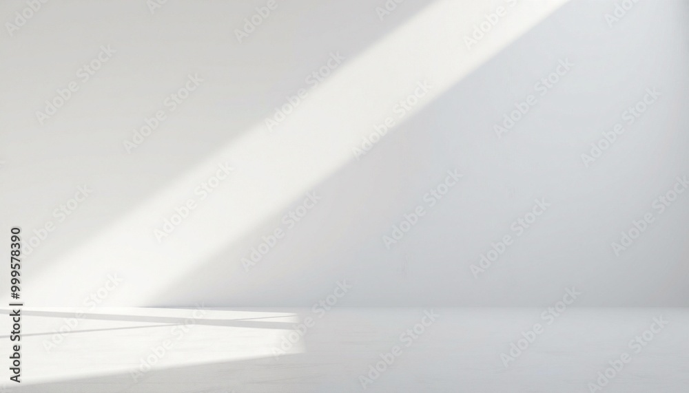 White wall with sunbeam and shadow. White wall with sunbeam and shadow.