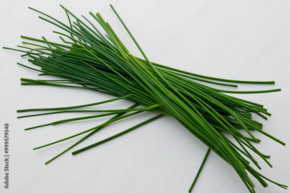 Fresh Chives Isolated on White Background for Culinary Use Fresh Chives Isolated on White Background for Culinary Use