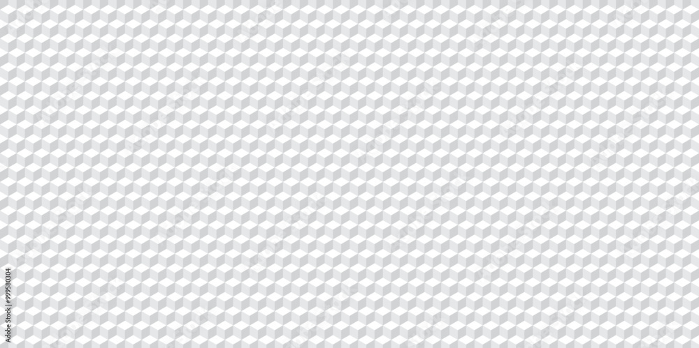 Seamless white geometric cube creative concept triangle overlapping overlap square technology background. geometric digital cubes fabric and wallpaper grid block texture background.