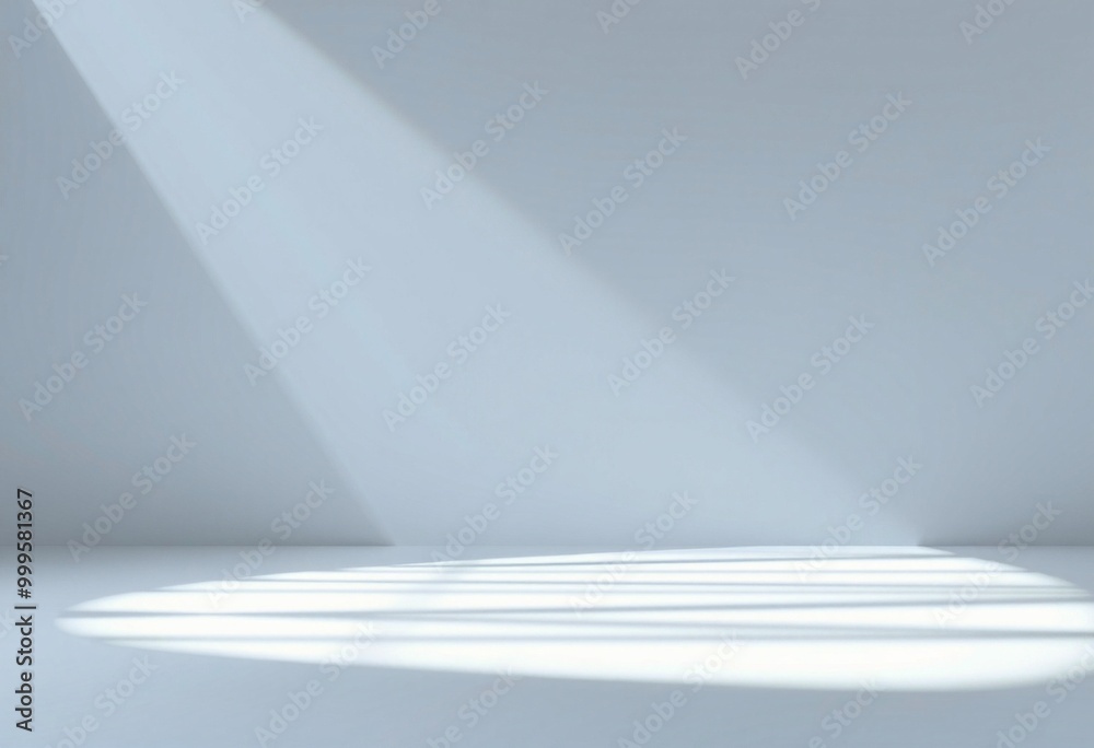Light streaks through window, casting abstract shadows on a white floor. Light streaks through window, casting abstract shadows on a white floor.