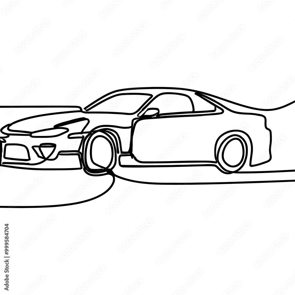 Fototapeta premium line drawing of jdm car