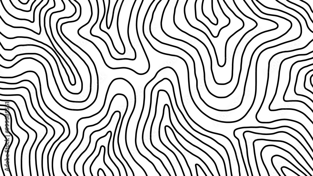 Abstract topographic pattern with smooth, wavy lines white. The flowing contour lines create an organic, fluid texture across the image, resembling geographic maps or ripple effects. Abstract topographic pattern with smooth, wavy lines white. The flowing contour lines create an organic, fluid texture across the image, resembling geographic maps or ripple effects.