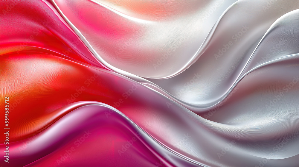 Elegant Background Illustration with Fluid Curvy Waves in Soft Pink and Silver Tones Elegant Background Illustration with Fluid Curvy Waves in Soft Pink and Silver Tones