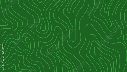 Abstract topographic pattern with smooth, wavy lines in dark green. The flowing contour lines create an organic, fluid texture across the image, resembling geographic maps or ripple effects.