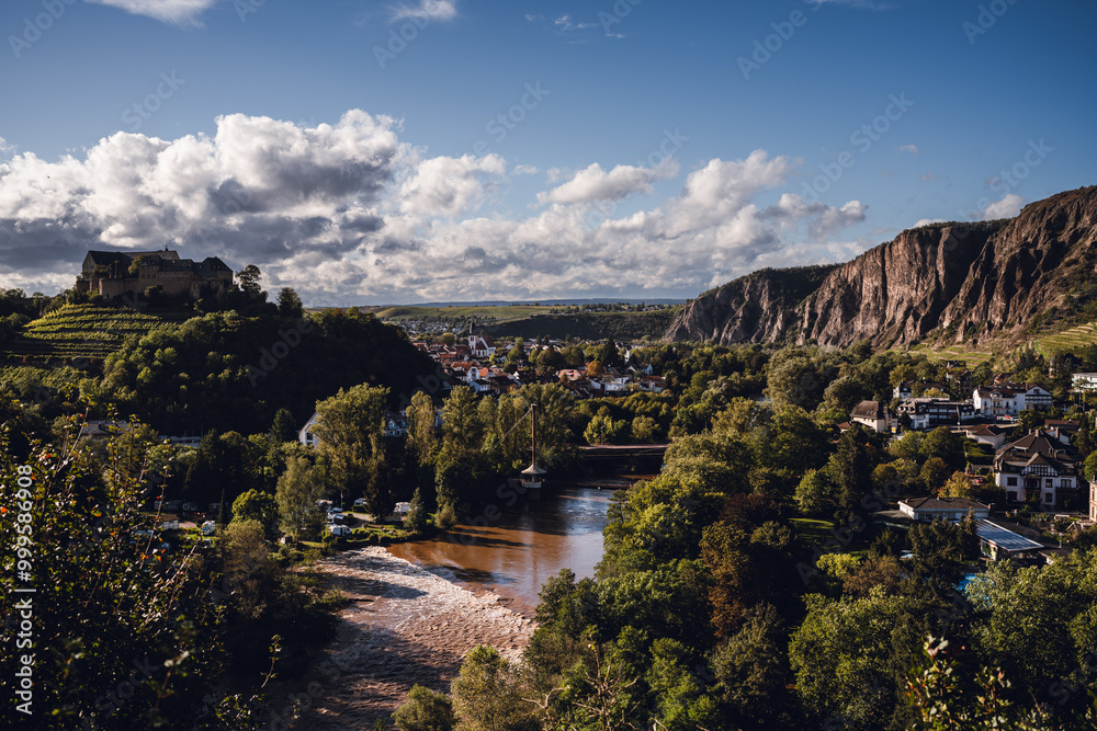 Blick auf die Nahe, Bad Münster am Stein Ebernburg, Sep. 24