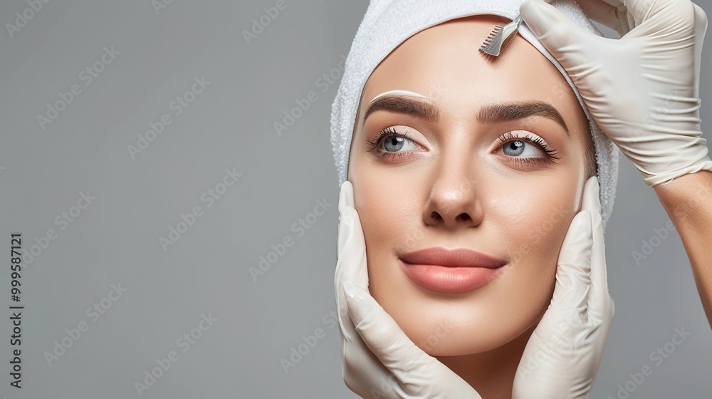 Woman in mask on face in spa beauty salon Woman in mask on face in spa beauty salon