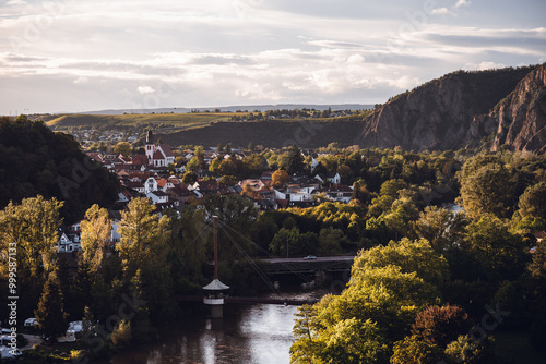 Obraz na płótnie Blick auf die Nahe, Bad Münster am Stein Ebernburg, Sep. 24 w salonie