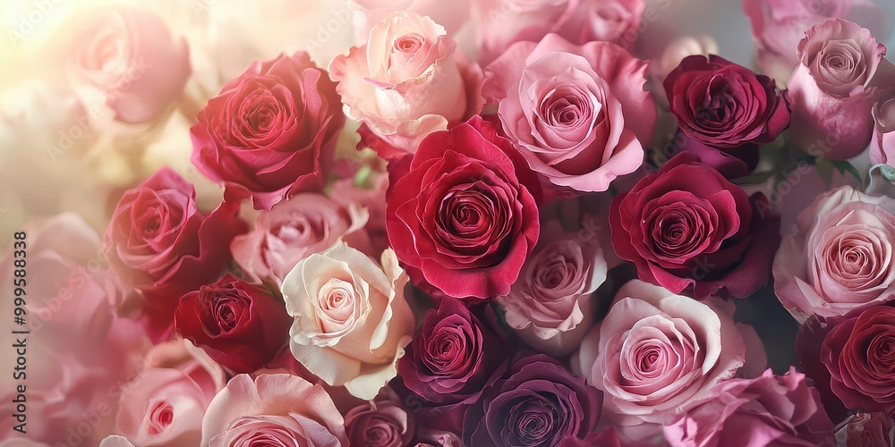 Fresh Pink Roses Bouquet in Various Shades Fresh Pink Roses Bouquet in Various Shades