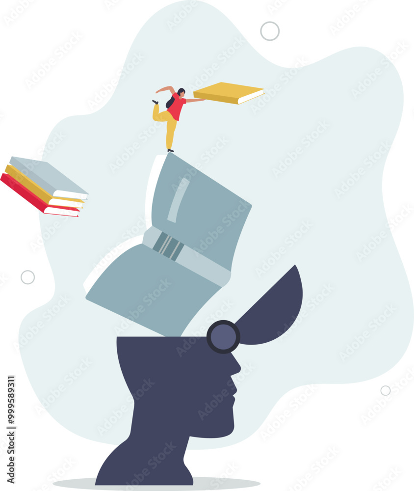 Personal development and experience improvement with never stop learning mindset.flat design with people. Personal development and experience improvement with never stop learning mindset.flat design with people.