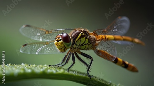 dragonfly over a blurry background