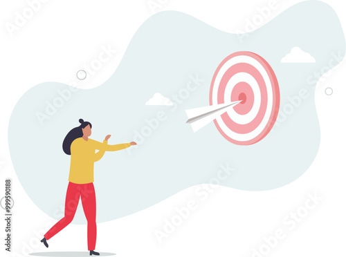 Business goal or target, challenge or improvement to achieve success,flat design with people.