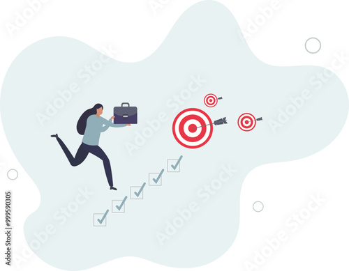 Personal development plan for career success,flat design with people.