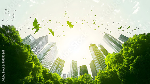 Sustainable corporation development, CO2 reduction and Carbon Net zero emission concept, ESG Environment Society and Governance, Earth day, World environment day