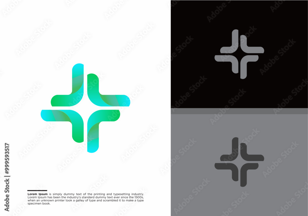 Obraz premium medical icon logo with cross symbol, Creative medical cross for healthcare company Logo Icon Premium Minimal emblem design template