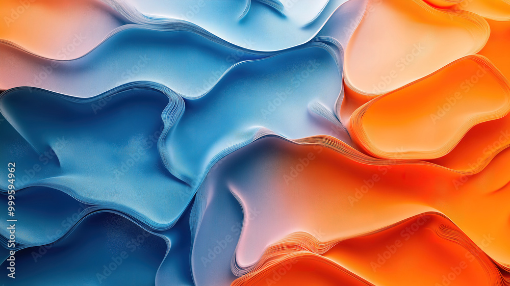 Obraz premium Vibrant Background with Abstract Lines in Blue and Orange for Eye-Catching Designs