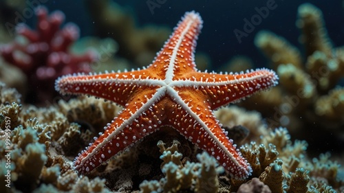 Fromia seastar in coral reef