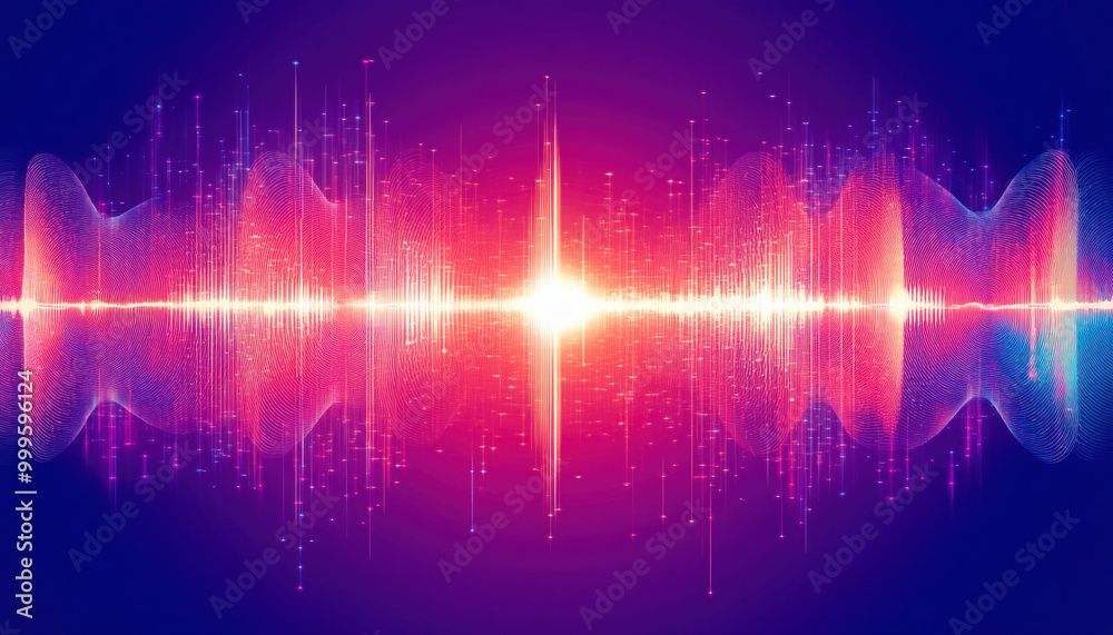 Abstract sound wave oscillating with bright light effects Abstract sound wave oscillating with bright light effects