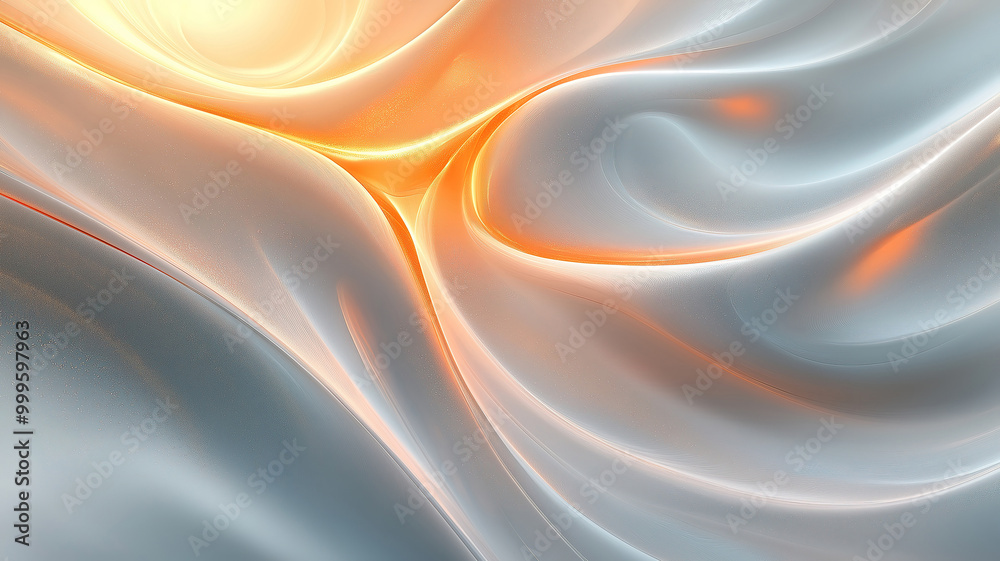 Fototapeta premium Aesthetic Background with Light Gray and Amber Tones, Enhanced by Soft Pastel Glows