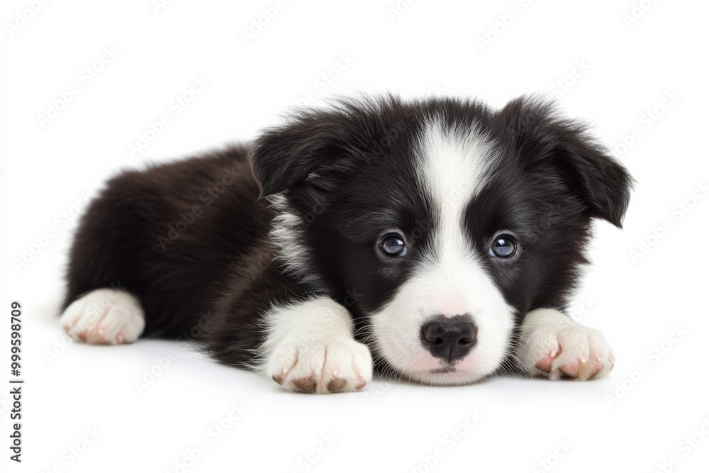 Collie Puppy. Pedigree Dog, Young Mammal, Isolated on White Background Collie Puppy. Pedigree Dog, Young Mammal, Isolated on White Background