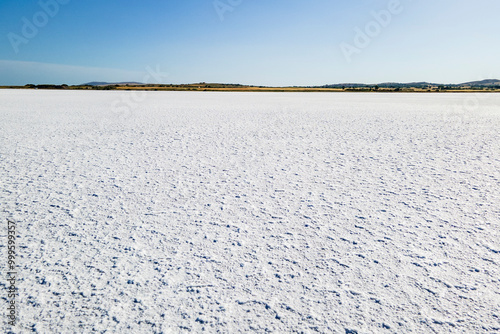 A Dry Salt Lake at the Greek island of Lemnos in the northern Aegean Sea. photo