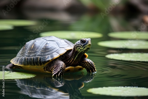 Tranquil Turtle in Natural Aquatic Environment