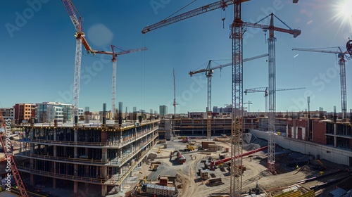 Construction Site with Cranes