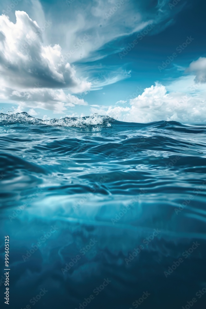 Fototapeta premium A large body of water under a cloudy sky