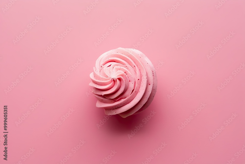 Raspberry Frosting Swirl on Soft Pink Background Raspberry Frosting Swirl on Soft Pink Background