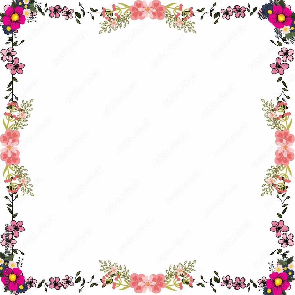 frame of flowers seamless pattern with birds and flowers frame of flowers seamless pattern with birds and flowers