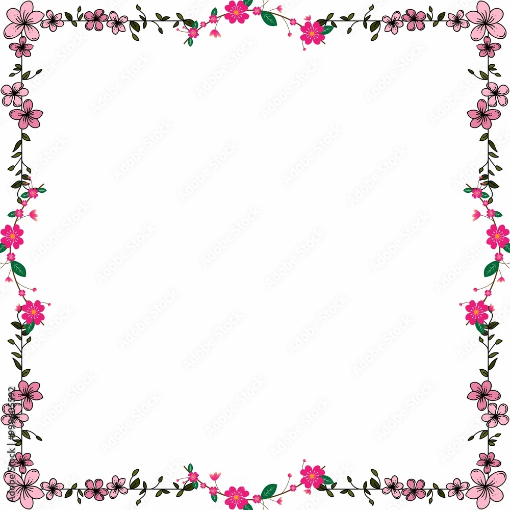 frame of flowers seamless pattern with birds and flowers frame of flowers seamless pattern with birds and flowers