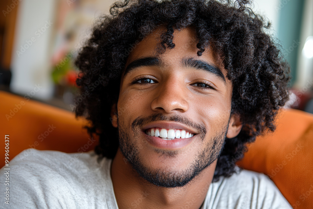 Fototapeta premium Smiling Young Man in Morning Light