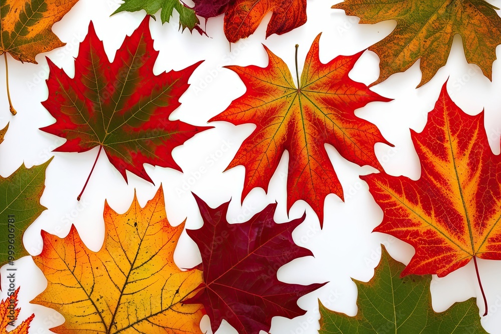 Vibrant Fall Leaves Collection on White Background for Stunning Autumn Decor Vibrant Fall Leaves Collection on White Background for Stunning Autumn Decor