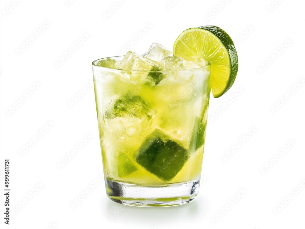 Caipirinha Cocktail isolated on white background Caipirinha Cocktail isolated on white background